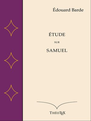cover image of Étude sur Samuel